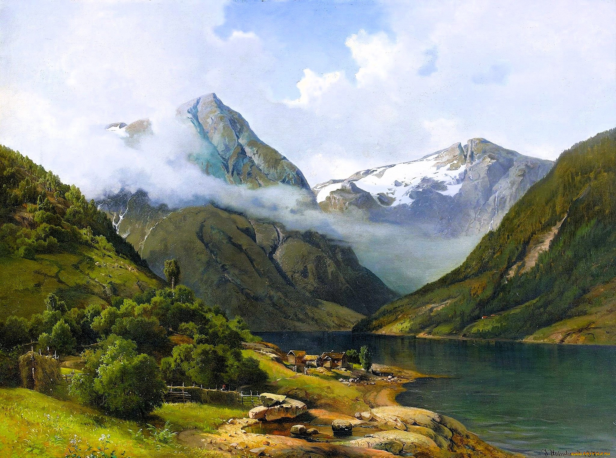 josefina holmlund fjord landscape with farm environment, , , , , , 